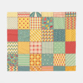 Kleurrijke patchwork: abstracte naadloze ornamente fleece deken (Voorkant (Horizontaal))