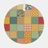 Kleurrijke patchwork: abstracte naadloze ornamente glas ornament (Achterkant)
