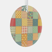 Kleurrijke patchwork: abstracte naadloze ornamente glas ornament (Voorkant Rechts)
