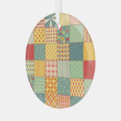 Kleurrijke patchwork: abstracte naadloze ornamente glas ornament (Voorkant links)