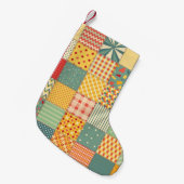 Kleurrijke patchwork: abstracte naadloze ornamente kleine kerstsok (Voorkant (Hangend))