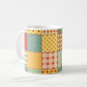 Kleurrijke patchwork: abstracte naadloze ornamente koffiemok (Voorkant links)