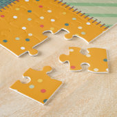 Kleurrijke patchwork: abstracte naadloze ornamente legpuzzel (Zijkant)