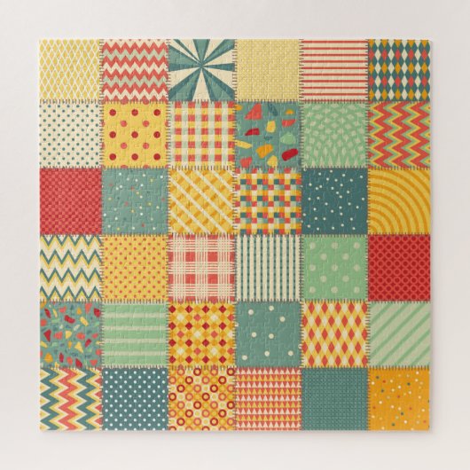 Kleurrijke patchwork: abstracte naadloze ornamente legpuzzel (Verticaal)
