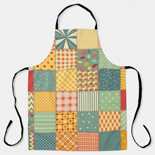 Kleurrijke patchwork: abstracte naadloze ornamente schort (Voorkant)