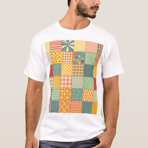 Kleurrijke patchwork: abstracte naadloze ornamente t-shirt