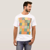 Kleurrijke patchwork: abstracte naadloze ornamente t-shirt (Voorkant volledig)