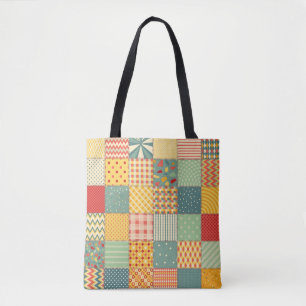 Kleurrijke patchwork: abstracte naadloze ornamente tote bag