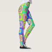 Kleurrijke patchwork bloemleggings leggings (Rechts)