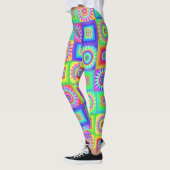 Kleurrijke patchwork bloemleggings leggings (Links)