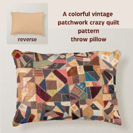 Kleurrijke  Patchwork Crazy Quilt Rustiek Accent Kussen