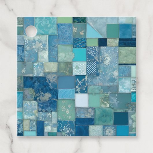 Kleurrijke Patchwork Deken Kunst Cadeau Labels (Voorkant)