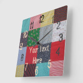 kleurrijke patchwork fabric-vierkantjes vierkante klok (Hoek)