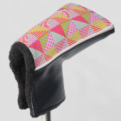Kleurrijke Patchwork Golf Putter Hoes Golfheadcover (3/4 voorkant)