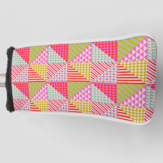 Kleurrijke Patchwork Golf Putter Hoes Golfheadcover (Voorkant)