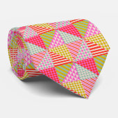 Kleurrijke Patchwork Heren Zijden Das (Opgerold)