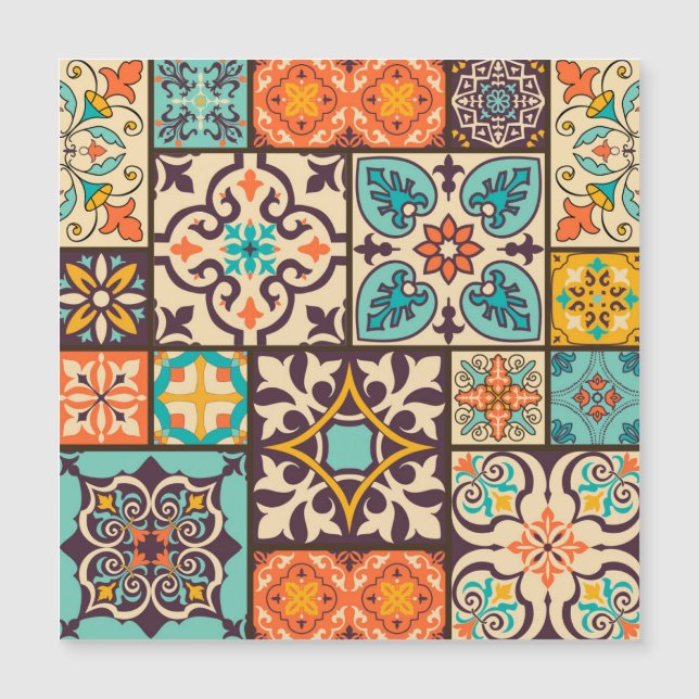 Kleurrijke Patchwork Islam Motieven Tegel (Voorkant)