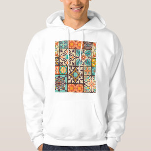 Kleurrijke Patchwork Islam Motieven Tegel Hoodie