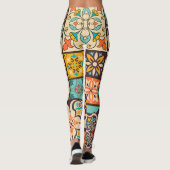 Kleurrijke Patchwork Islam Motieven Tegel Leggings (Achterkant)