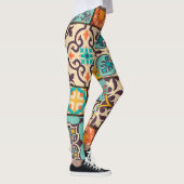 Kleurrijke Patchwork Islam Motieven Tegel Leggings (Rechts)