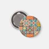 Kleurrijke Patchwork Islam Motieven Tegel Magneet (Voorkant / Achterkant)