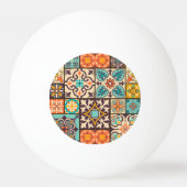 Kleurrijke Patchwork Islam Motieven Tegel Pingpongbal (Achterkant)