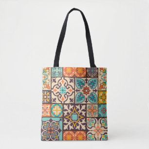 Kleurrijke Patchwork Islam Motieven Tegel Tote Bag