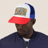 Kleurrijke Patchwork Islam Motieven Tegel Trucker Pet (In situ)