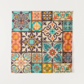 Kleurrijke Patchwork Islam Motieven Tegel Wandkleed (Voorkant (horizontaal))