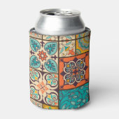 Kleurrijke Patchwork Islamitische Majolica Tegel Blikjeskoeler (Blikje Voorkant)