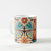 Kleurrijke Patchwork Islamitische Majolica Tegel Koffiemok (Voorkant links)