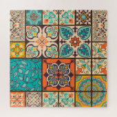 Kleurrijke Patchwork Islamitische Majolica Tegel Legpuzzel (Horizontaal)