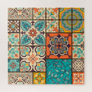 Kleurrijke Patchwork Islamitische Majolica Tegel Legpuzzel