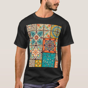 Kleurrijke Patchwork Islamitische Majolica Tegel T-shirt
