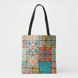 Kleurrijke Patchwork Islamitische Majolica Tegel Tote Bag