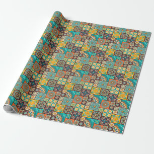 Kleurrijke Patchwork Islamitische Tegel Naadloos Cadeaupapier