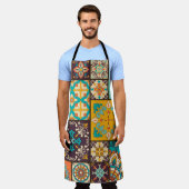 Kleurrijke Patchwork Islamitische Tegel Naadloos Schort (Gedragen)