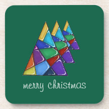 Kleurrijke Patchwork Kerstboom Onderzetters