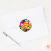 Kleurrijke Patchwork Lagen Abstract Dank u Ronde Sticker (Envelop)