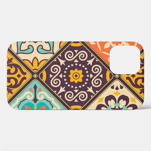 Kleurrijke Patchwork: Majolica Tegel Design Case-Mate iPhone Case (Achterkant (horizontaal))