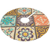 Kleurrijke Patchwork: Majolica Tegel Design Kerstboom Rok (Gekanteld)