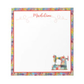 Kleurrijke Patchwork naaimachine Notitieblok (Voorkant)