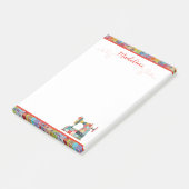 Kleurrijke Patchwork naaimachine Post-it® Notes (Schuin)