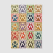 Kleurrijke Patchwork Pootafdrukken Quilt EN8 Décou Tissuepapier (Voorkant)