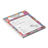 Kleurrijke Patchwork Print Bunco Nacht Notitieblok (Schuin)