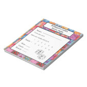 Kleurrijke Patchwork Print Bunco Nacht Notitieblok (Linkerzijde)
