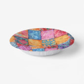 Kleurrijke Patchwork Print Monogram Papieren Kommen (Gebogen)