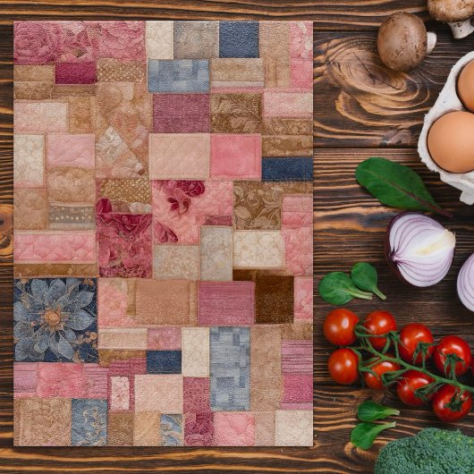 Kleurrijke Patchwork Quilt Art Chopping Board Snijplank