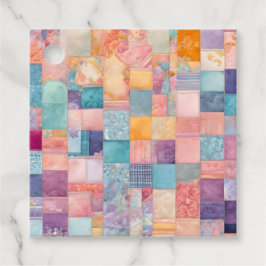Kleurrijke Patchwork Quilt Art Gift Labels