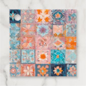 Kleurrijke Patchwork Quilt Art Gift Labels (Voorkant)